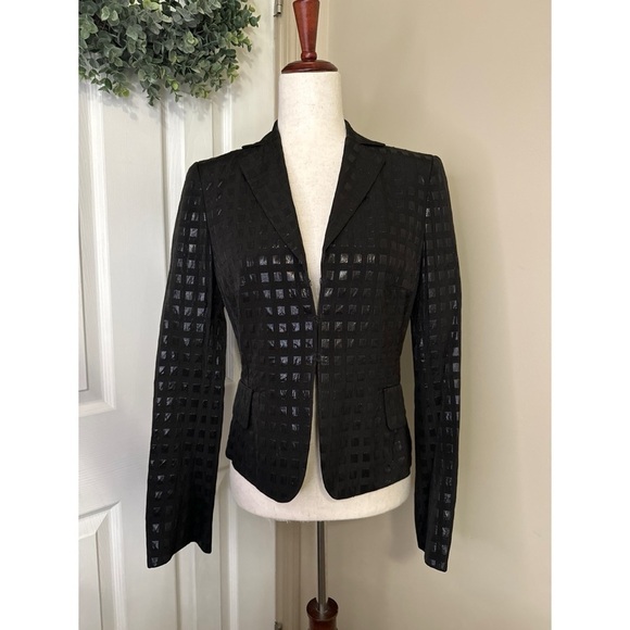 Akris Punto Jackets & Blazers - Akris Punto Black Metallic Print Blazer Jacket Size 6